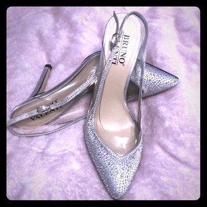 Rhinestone Silver Heel